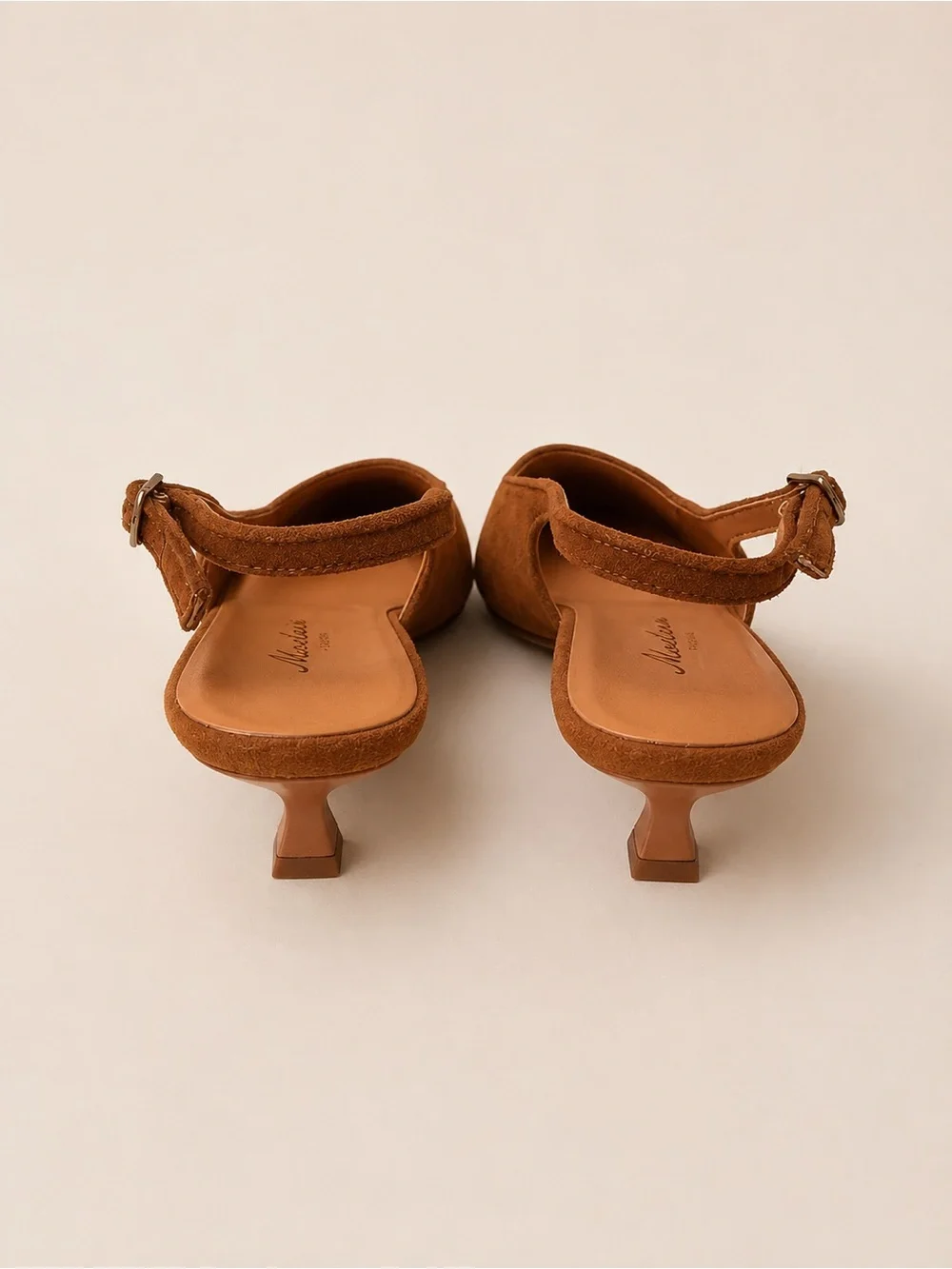 Matisse Brown Suede Pointed-Toe Slingback Kitten Heels Size 39
